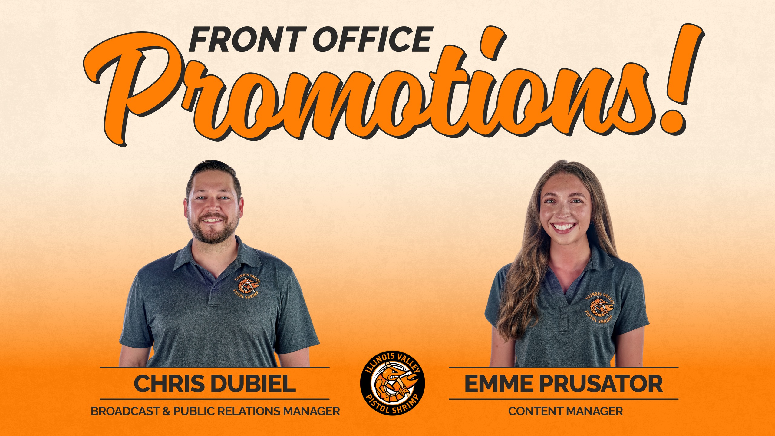 Pistol Shrimp Promote Chris Dubiel and Emme Prusator to Front Office Roles